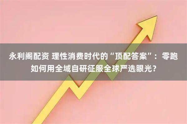 永利阁配资 理性消费时代的“顶配答案”：零跑如何用全域自研征服全球严选眼光？